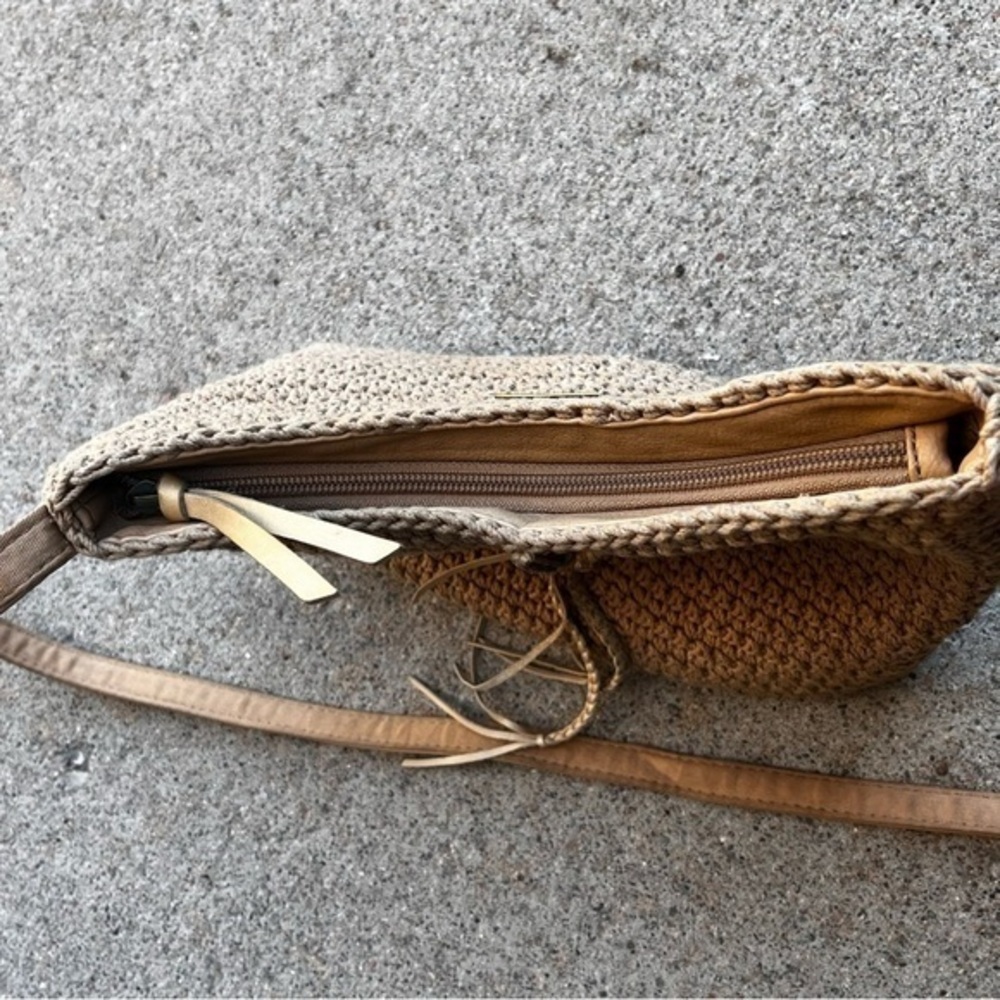 Lucky Brand Hobo‎ Bag Natural Cotton Slouchy Hippie Purse Tassel Indie Satchel - Picture 10 of 12